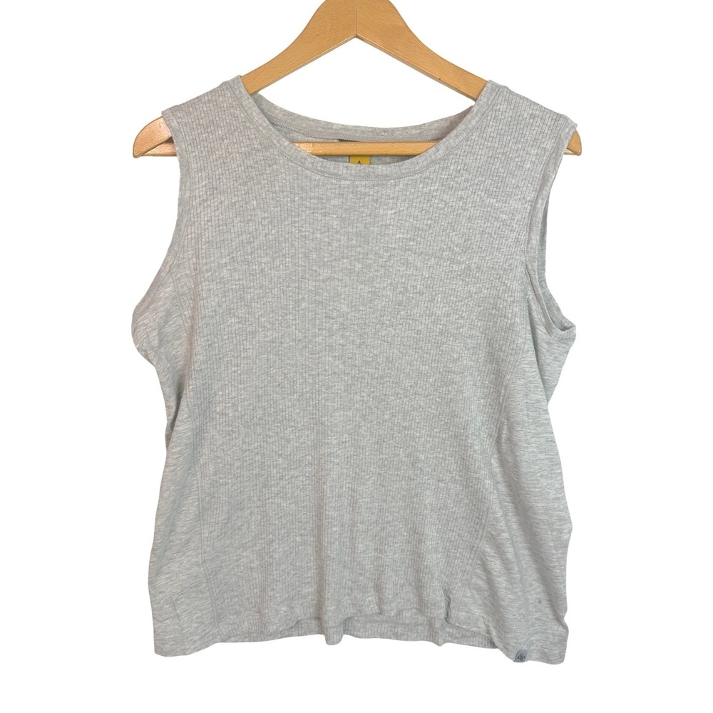 Eddie Bauer Heather Gray Ribbed Tank Top Cotton Soft Tencel Blend Womens Large